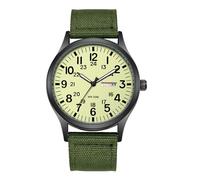 JewelryWe Reloj Militar Analógico Hombre: Reloj Táctico Redondo Cuarzo Exterior Correa de Nylon Escala de Número Arábigo Fecha Día Puntero Luminoso - para Ocio Aire Libre Negocios Regalo