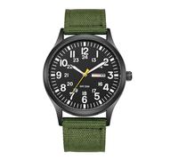 JewelryWe Reloj Militar Analógico Hombre: Reloj Táctico Redondo Cuarzo Exterior Correa de Nylon Escala de Número Arábigo Fecha Día Puntero Luminoso - para Ocio Aire Libre Negocios Regalo