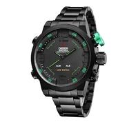 JewelryWe Reloj Multifuncional Táctico Militar: Reloj de Pulsera Analógico Digital Deportivo Redondo para Hombre Doble Movimiento Fecha Día Cronógrafo LED Luminoso Impermeable - para Regalo