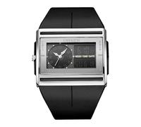 JewelryWe Reloj Multifuncional Táctico Militar: Reloj de Pulsera Analógico Digital para Hombre Doble Movimiento Fecha Día Cronógrafo LED Luminoso Correa de Silicona Impermeable - para Regalo