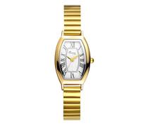 JewelryWe Reloj Pequeño Tonel Mujer: Relojes de Pulsera Cuarzo Analógicos Retro Correa de Acero Inoxidable Ajustable Esfera Numérica Romanos - para Regalo
