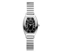 JewelryWe Reloj Pequeño Tonel Mujer: Relojes de Pulsera Cuarzo Analógicos Retro Correa de Acero Inoxidable Ajustable Esfera Numérica Romanos - para Regalo