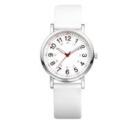 JewelryWe Reloj Redondo Analógicos Mujer: Reloj de Pulsera Cuarzo para Señora Correa de Silicona de Escala Numérica Arábigos Claro Fácil de Leer - para Ocio Negocios Regalos