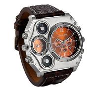JewelryWe Reloj Ronda Geniales Pantalla Brújula Termómetro Dual Time Dial, Regalos para Navidad para Hombre