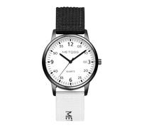JewelryWe Reloj táctico militar para hombre, analógico, de cuarzo, esfera grande de fácil lectura, con fecha, correa de nailon transpirable de doble color, para adolescentes, deportes al aire libre