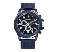 JewelryWe Reloj Táctico Militar para Hombre: Reloj de Pulsera Cuarzo Analógico Deportivo Redondo Correa de Nailon Escala Números Arábigos Esfera Decorativa de Tres Ojos Calendario - para Regalo