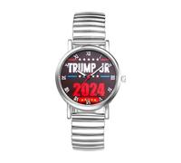 JewelryWe Reloj unisex de acero inoxidable: dorado 2024 US Election Trump, reloj analógico ultrafino de cuarzo para hombres y mujeres, día de San Valentín, Navidad, día del padre, regalo de joyería