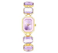 JewelryWe Reloj Vestir Cuadrado Mujer: Reloj de Pulsera Cuarzo Analógico de Cristal Pequeño Fiesta Correa de Aleación - para Regalo
