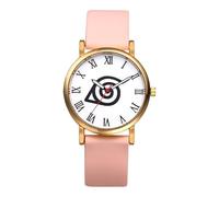 JewelryWe Relojes Cuarzo Analógicos Unsix:Relojes Redondos para Números Romanos Escala para Correa de Silicona Rosa - Ropa Diaria