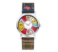 JewelryWe Relojes de Redondo Bohemio para Mujer: Reloj de Pulsera Cuarzo Analógico de Esfera de Numérica Arábigos Grande de Correa de Piel Auténtica - para Ocio Negocios Regalos
