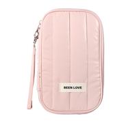 JewelryWe Soporte impermeable para pasaporte RFID: cartera de viaje de gran capacidad con correa de muñeca para hombres y mujeres, color negro, Pink