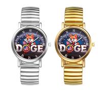 JewelryWe Trump Attentat Reloj de pulsera elástico para hombre y mujer, Donald Trump Survived Shot Fist Raised Analógico de Cuarzo Reloj de Pulsera de Acero Inoxidable Banda Elástica Números Romanos
