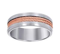 JewelryWeb Alianza de boda de acero inoxidable para hombre, color rosa, ajuste cómodo, 8 mm, 10 unidades, US 11 | EU 64.5 | DE 20.75 | JP 23 | UK V 1/2, Metal Acero inoxidable, Sin piedras preciosas