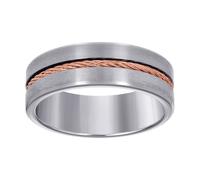 JewelryWeb Alianza de boda de acero inoxidable para hombre, color rosa, ajuste cómodo, 8 mm, 10 unidades, US 10 | EU 62.5 | DE 20 | JP 20 | UK T 1/2, Metal Acero inoxidable, Sin piedras preciosas