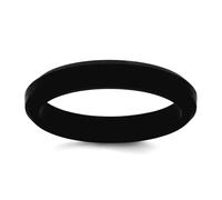 JewelryWeb Anillo de silicona negra de 4 mm con borde estriado para mujeres y hombres, US 5 | EU 49.75 | DE 15.75 | JP 9 | UK J 1/2, Silicona, Sin piedras preciosas