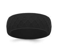 JewelryWeb Anillo de silicona negra de 8,70 mm con patrón de escamas de peces de vida marina de animales de tamaño 13, para mujeres y hombres, US 13 | EU 70.25 | DE 22 | JP 26.5 | UK Z+1, Silicona