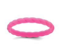 JewelryWeb Anillo trenzado de silicona fucsia de 3 mm para mujeres y hombres, US 5 | EU 49.75 | DE 15.75 | JP 9 | UK J 1/2, Silicona, Sin piedras preciosas
