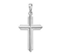JewelryWeb Colgante de plata de ley 925 chapada en rodio con cruz religiosa de pasión y fe con marco para mujer, talla única, Metal Plata metal Rodio Plata, No es una piedra preciosa