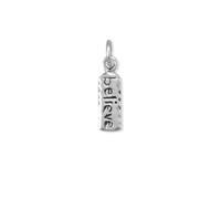 JewelryWeb Colgante de plata de ley 925 oxidada con etiqueta de creer grabado de 4,8 mm x 12 mm para mujer