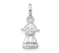 JewelryWeb Collar con colgante de campana de la libertad de plata de ley 925 maciza pulida de 16 x 10 mm de ancho para mujer