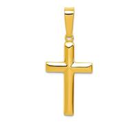 JewelryWeb Collar con colgante de cruz religiosa de 13 mm de plata de ley 925 en tono dorado pulido para mujer, talla única, Metal Plata Oro metal Plata, No es una piedra preciosa
