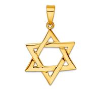 JewelryWeb Collar con colgante de estrella de David Judaica de 22,35 mm, plata de ley 925, tono dorado, pulido, religioso, para mujer, talla única, Metal Plata Oro metal Plata, No es una piedra