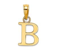 JewelryWeb Collar con colgante de letra de bloque de oro de 14 quilates con monograma personalizado de alto pulido para mujer, talla única, Metal Oro metal, No es una piedra preciosa