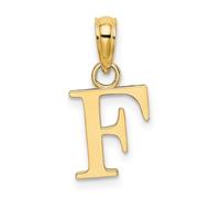 JewelryWeb Collar con colgante de letra de bloque de oro de 14 quilates con monograma personalizado de alto pulido para mujer, talla única, Oro Metal, No es una piedra preciosa