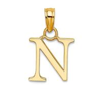 JewelryWeb Collar con colgante de letra de bloque de oro de 14 quilates con monograma personalizado de alto pulido para mujer, talla única, Oro Metal, No es una piedra preciosa