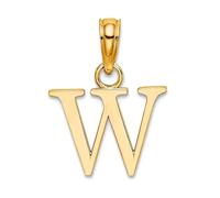 JewelryWeb Collar con colgante de letra de bloque de oro de 14 quilates con monograma personalizado de alto pulido para mujer, talla única, Metal Oro metal, No es una piedra preciosa