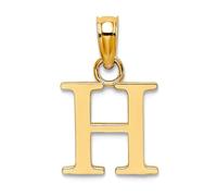 JewelryWeb Collar con colgante de letra de bloque de oro de 14 quilates con monograma personalizado de alto pulido para mujer, talla única, Oro Metal, No es una piedra preciosa