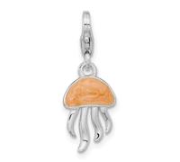 JewelryWeb Collar con colgante de medusa 3D de plata de ley 925 de 9,05 mm con chapado en rodio esmaltado para mujer