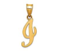 JewelryWeb Collar con colgante de oro amarillo de 14 quilates sólido pulido con letra I con nombre de letra en I personalizado con monograma inicial para mujer