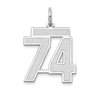 JewelryWeb Collar con colgante de oro blanco de 14 quilates con diseño de número de juego deportivo de satén de 14 quilates, 14,7 x 11,3 mm, colgante para mujer, talla única, Oro Metal Oro Blanco, No