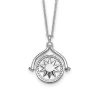 JewelryWeb Collar con colgante de plata de ley 925 chapada en rodio con sol, luna celestial y estrella, 46 cm, colgante para mujer