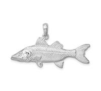 JewelryWeb Collar con colgante de plata de ley 925 chapada en rodio pulido 3D con forma de serpiente animal de vida marina de 39 mm, para mujer, talla única, Metal Plata metal Rodio Plata, No es una
