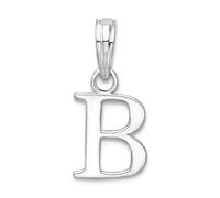 JewelryWeb Collar con colgante de plata de ley 925 chapada en rodio pulido con letra de bloque personalizado con monograma inicial b para mujer, talla única, Metal Plata metal Rodio Plata, No es una