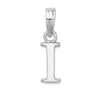 JewelryWeb Collar con colgante de plata de ley 925 chapada en rodio pulido con letra de bloque personalizado con monograma inicial en I para mujer, talla única, Metal Plata metal Rodio Plata, No es