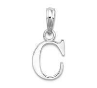 JewelryWeb Collar con colgante de plata de ley 925 chapada en rodio pulido con letra de bloque personalizado con monograma inicial C, para mujer, talla única, Metal Plata metal Rodio Plata, No es una