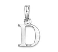 JewelryWeb Collar con colgante de plata de ley 925 chapada en rodio pulido con letra de bloque personalizado con monograma inicial D para mujer, talla única, Metal Plata metal Rodio Plata, No es una