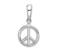 JewelryWeb Collar con colgante de plata de ley 925 chapada en rodio pulido con símbolo de la paz para mujer, talla única, Metal Plata metal Rodio Plata, No es una piedra preciosa