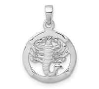 JewelryWeb Collar con colgante de plata de ley 925 chapada en rodio pulido de 15,6 mm para mujer, talla única, Metal Plata metal Rodio Plata, No es una piedra preciosa
