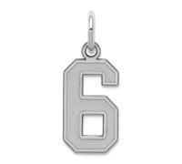 JewelryWeb Collar con colgante de plata de ley 925 con diseño de número de juego deportivo, 19 x 7 mm de ancho, para mujer, talla única, Metal Plata Plata de ley, No es una piedra preciosa