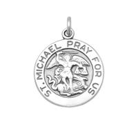 JewelryWeb Collar con colgante de plata de ley 925 con diseño de San Miguel Pray For Us