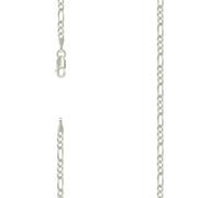 JewelryWeb Collar con colgante de plata de ley 925 con pavé clásico fígaro chapado en plata de ley de 3 mm para mujer, 61 centimeters, Metal Plata Plata esterlina, No es una piedra preciosa