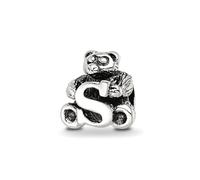 JewelryWeb Collar con colgante de plata de ley 925 con reflexiones oxidadas artesanales con nombre de letra para adolescentes, monograma personalizado, 7,27 x 7,27 mm de ancho para mujer, talla única