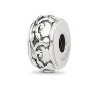 JewelryWeb Collar con colgante de plata de ley 925 de 6,4 mm, diseño de pergamino, espaciador, para mujer, talla única, Metal Plata Plata de ley, No es una piedra preciosa
