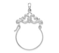 JewelryWeb Collar con colgante de plata de ley 925 pulida con diseño de pergamino de 34,8 mm de largo para mujer, talla única, Metal Plata Plata de ley, No es una piedra preciosa