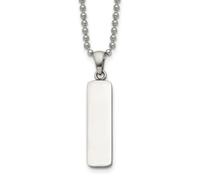 JewelryWeb Collar con colgante vertical de acero inoxidable pulido de 8 mm, 56 centímetros, para mujer, talla única, Metal Acero inoxidable, No es una piedra preciosa