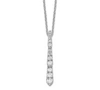 JewelryWeb Collar con colgante vertical de oro blanco de 14 quilates de 3/8 quilates de peso de diamante cultivado en laboratorio VS+ F+ de 46 cm